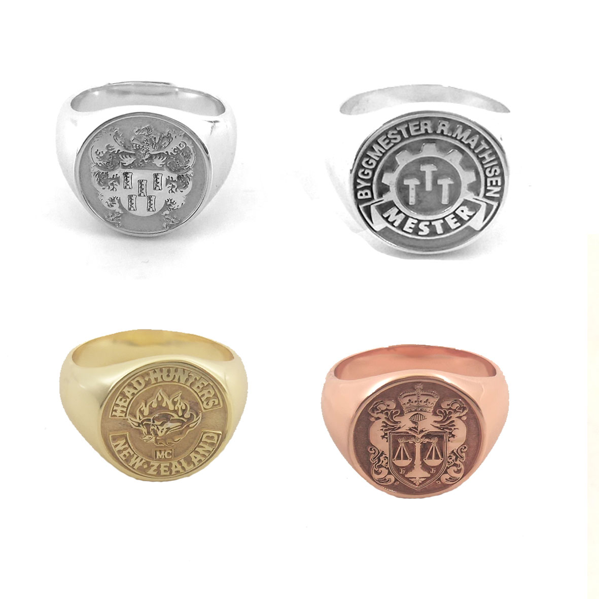 Mens Signet Ring - แกะสลักที่กําหนดเอง 17 มม.รอบแหวนแกะสลัก Signet แหวนปรับแต่งแกะสลักตัวอักษรโลโก้แหวนแฟชั่นผู้ชายทองแดงเครื่องประดับ