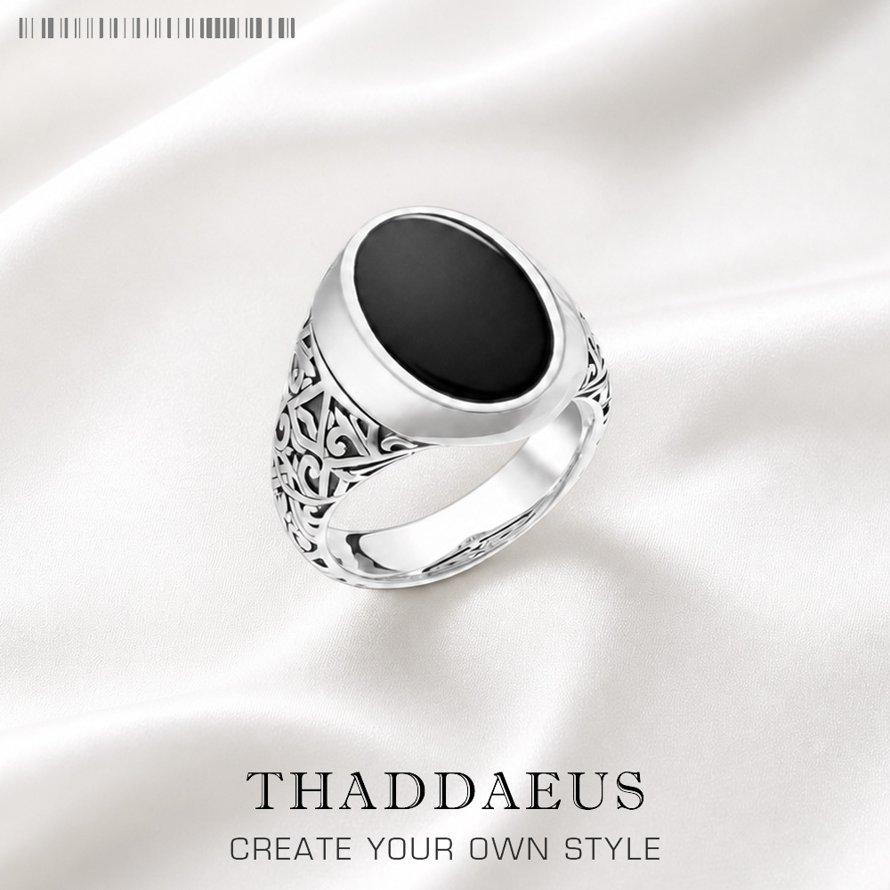 Mens Signet Ring - รูปไข่สีดํา Signet แหวนยุโรปสไตล์เครื่องประดับสําหรับผู้หญิงผู้ชายฤดูร้อนยี่ห้อใหม่ Vintage 925 เงินสเตอร์ลิงของขวัญ