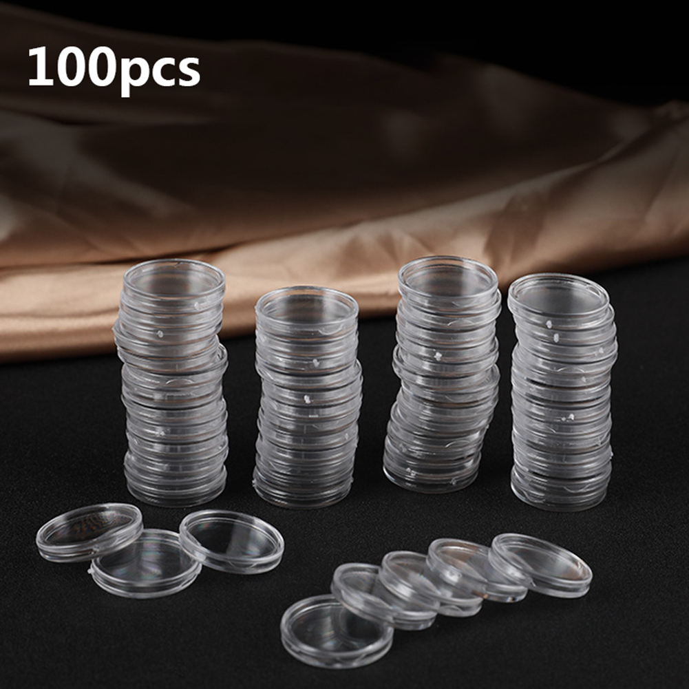 Collectors Coins Jewelry & Watches Of Smithtown - กล่องเก็บของพลาสติกใสทรงกลมขนาดเล็ก 100 ชิ้น เส้นผ่านศูนย์กลาง 16 มม.