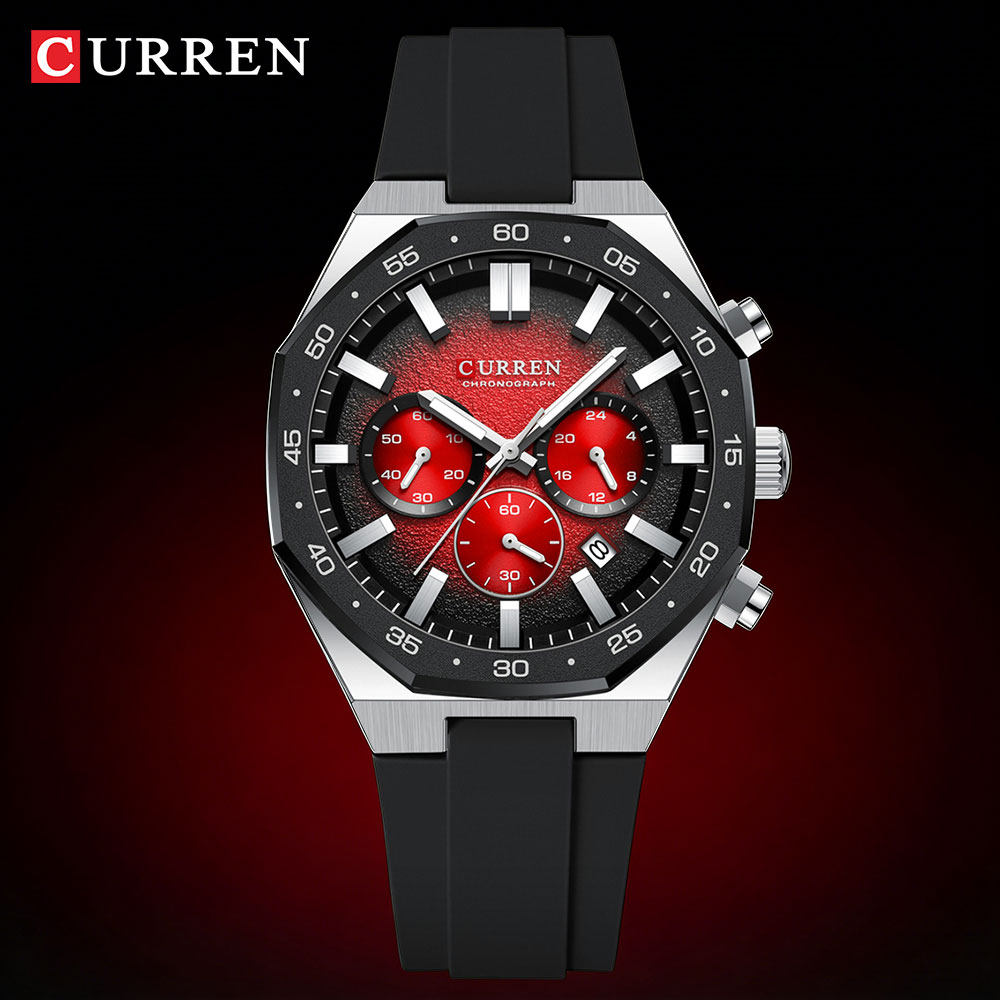 Jewellery Watches - นาฬิกาข้อมือแฟชั่นลำลองสำหรับผู้ชาย สายซิลิโคน ระบบโครโนกราฟ แสดงวันที่อัตโนมัติ ควอตซ์ รุ่น