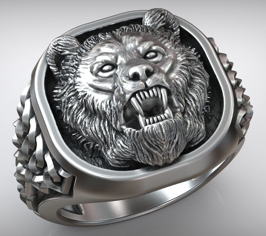 ตราประทับรูปหัวหมีไวกิ้ง นอร์ด - Mens Signet Ring บทวิจารณ์และราคา