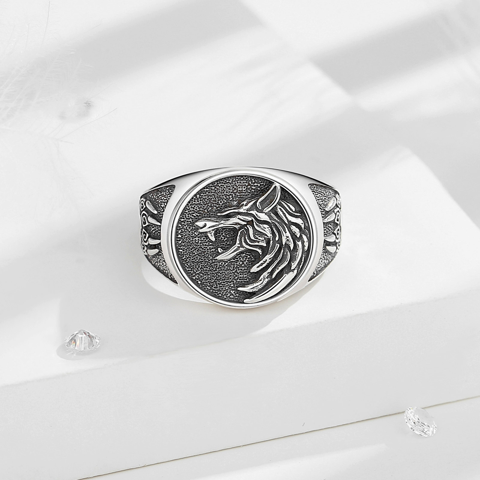 Eudora 925เงินสเตอร์ลิงไวกิ้งห - Mens Signet Ring บทวิจารณ์และราคา