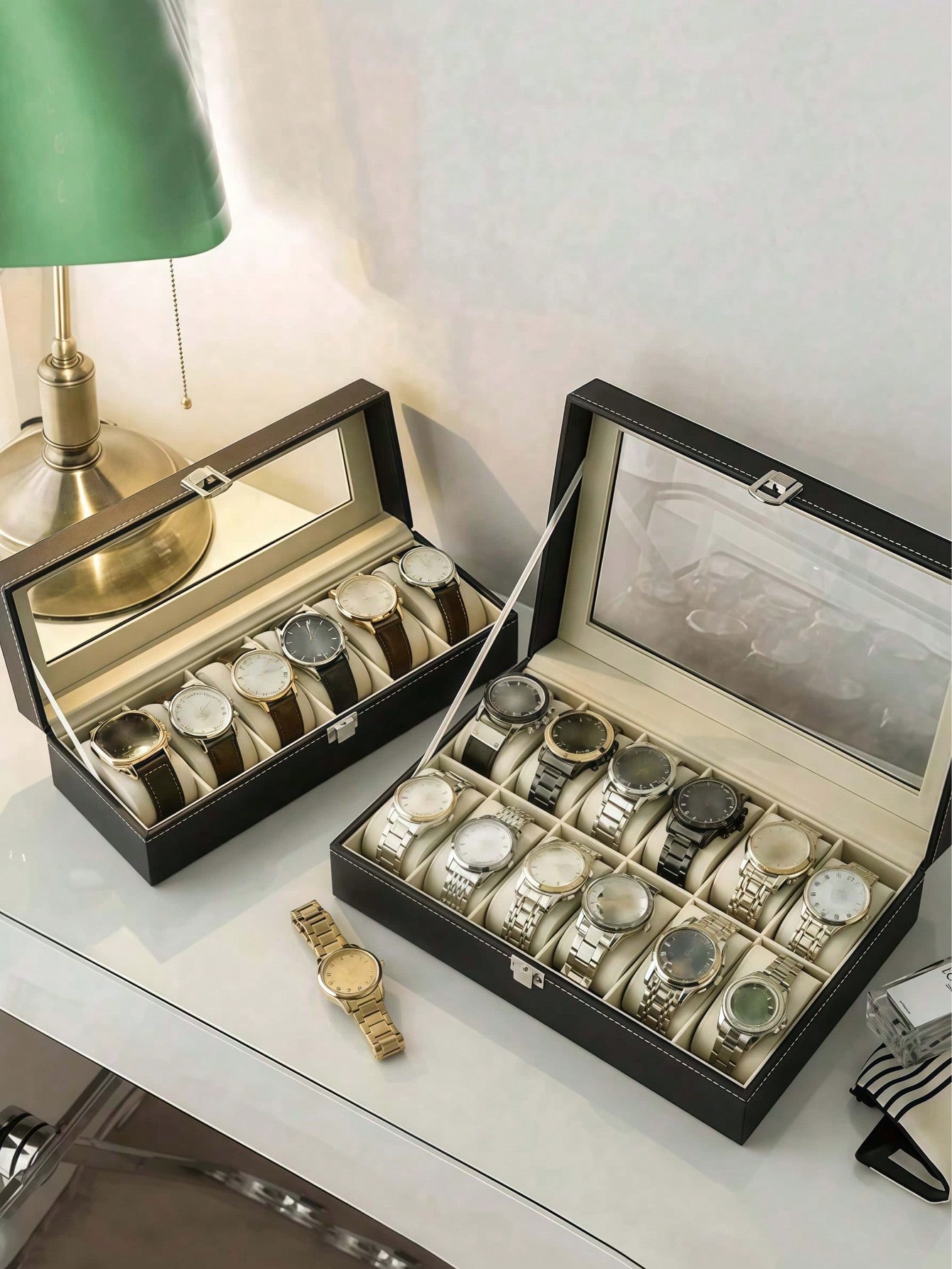 กล่องใส่นาฬิกาหนังพร้อมกุญแจล็ - Jewelry For Watches บทวิจารณ์และราคา