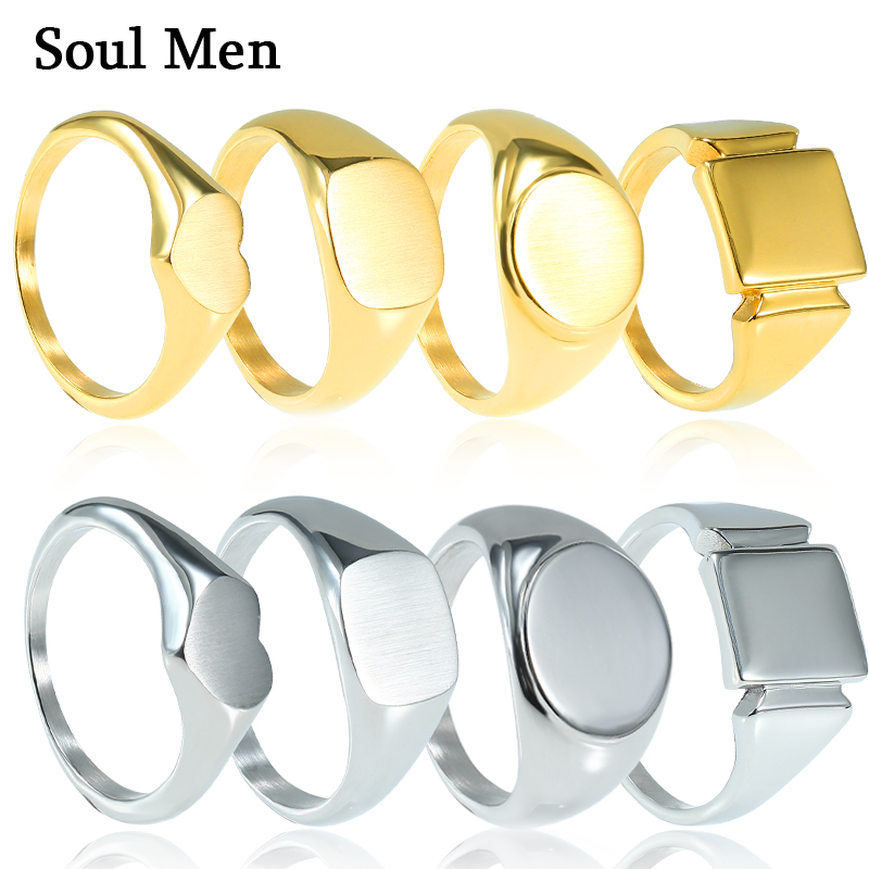 Soul Men แหวนไทเทเนียมเหล็กสํา - Mens Signet Ring บทวิจารณ์และราคา