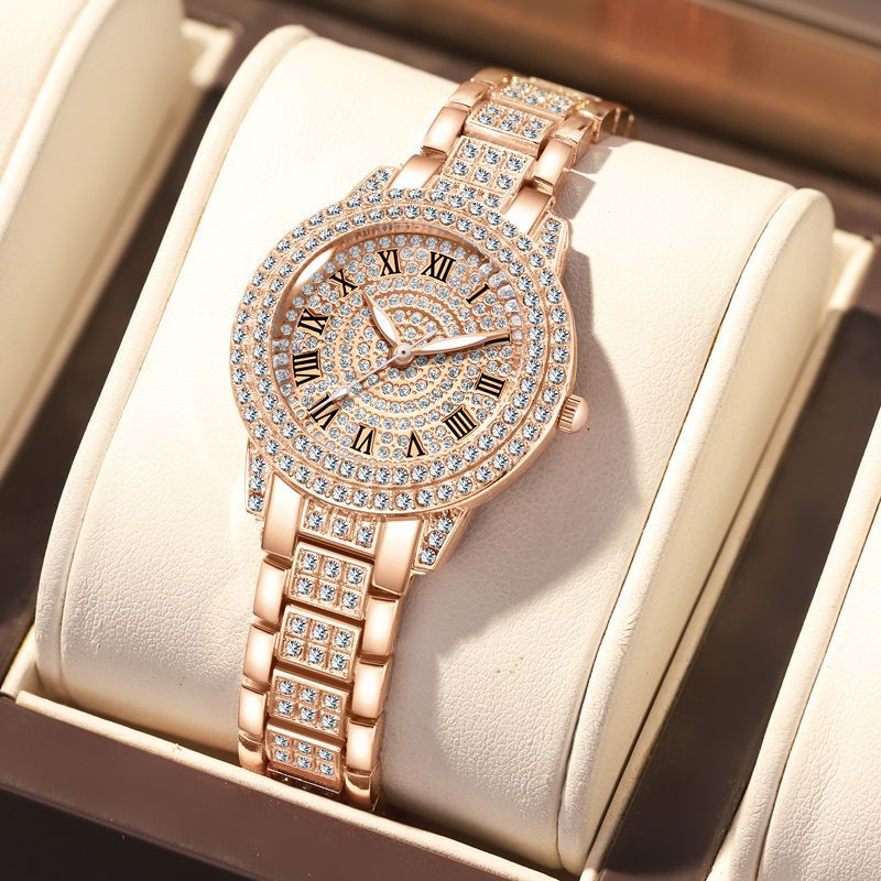 นาฬิกาควอตซ์ผู้หญิงลายเพชรโรมั - Jewelry Watches For Kids บทวิจารณ์และราคา