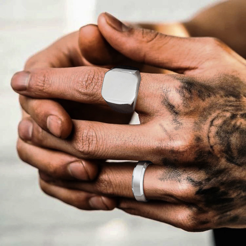 Vnox สีทองแหวนสําหรับผู้ชายผู้ - Mens Signet Ring บทวิจารณ์และราคา