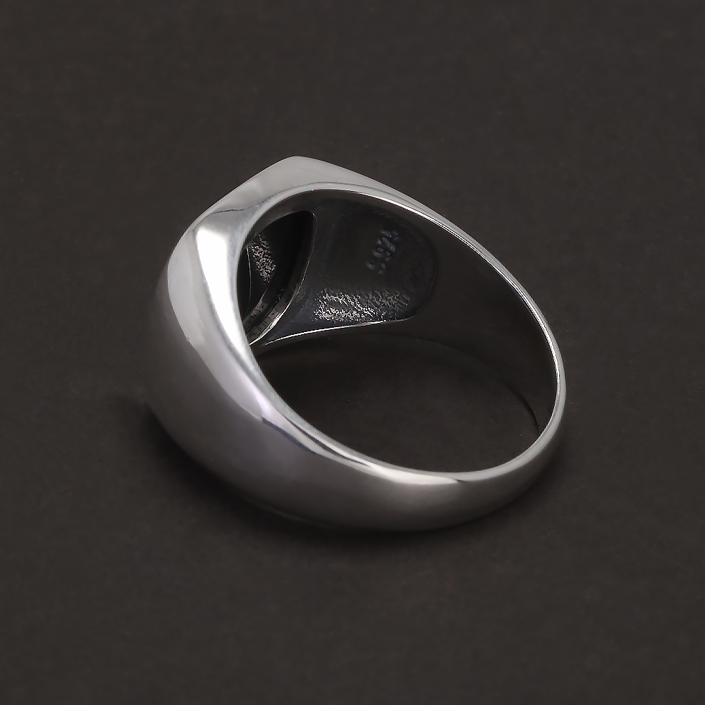 S925 เงินสเตอร์ลิงสีดํา ONYX S - Mens Signet Ring บทวิจารณ์และราคา